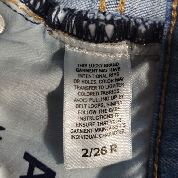 Lucky Brand Ava Jeans Womens 2/26R Blue Denim Mid Rise Skinny Button Fly Retro - Picture 10 of 14